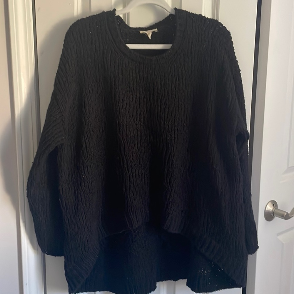 100% to CHARITY Eileen Fisher Chunky Knit Organic Cotton High-Low Sweater XL